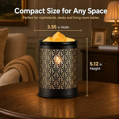 Metal Wax Melt Warmer Electric Candle Fragrance Burner | Oil Burner 2 in 1，Gifts for Women，Mother's Day，for Home Office Bedroom，Foliage Decorations - style: foliage