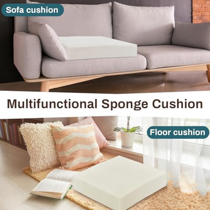 Frienda 3 Pack 4" x 22" x 22" Upholstery High Density Foam Cushion | 2.2 Density 50ild Replacement Square Cut to Size Foam Padding, Seat Couch for Patio Furniture Commercial Dinning Benches - size: 4 x 22 x 22 Inch