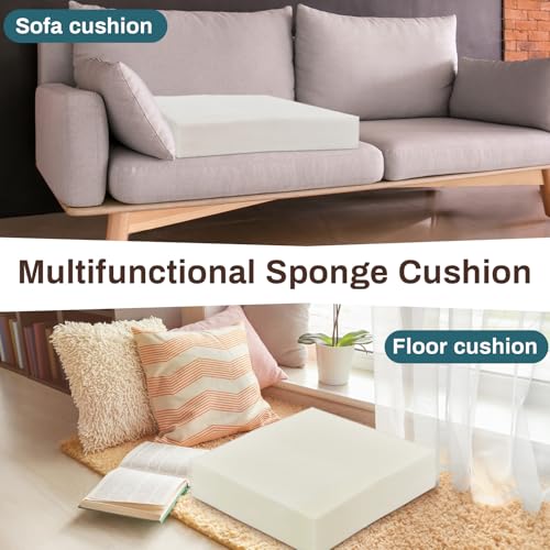 Frienda 3 Pack 5" x 20" x 20" Upholstery High Density Foam Cushion | 2.2 Density 50ild Replacement Square Cut to Size Foam Padding, Seat Couch for Patio Furniture Commercial Dinning Benches - size: 5 x 20 x 20 Inch