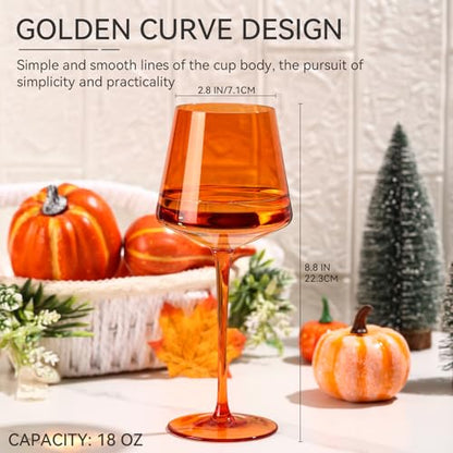 Venus Wine Glasses Set of 6-18oz【Hand Blown】 Crystal Melanin Wine Glasses with Stem- Wedding gift set for wine lovers Red White Wine Dinner - color: Venus