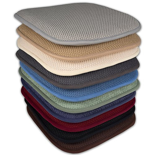 Sweet Home Collection 4 Pack Memory Foam Honeycomb Nonslip Back 16" x16" Chair/Seat Cushion Pad, Black - color: Black, size: 4 Pack