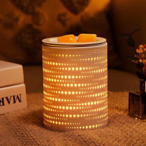 inrorans Wax Melt Warmer Ceramic Oil Burner with Timer Electric Candle Wax Melter with Led Coloful Changing Silicone Removeable Tray for Home Gifts-Sun Moon Galaxy - color: Sun Moon Galaxy