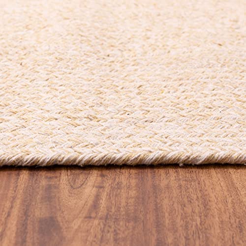 Super Area Rugs Farmhouse Braided Rug Cotton Kitchen Reversible Carpet, Yellow & White, 2' X 3' Rectangle - color: Yellow & White, size: 2' x 3' (Rectangular)