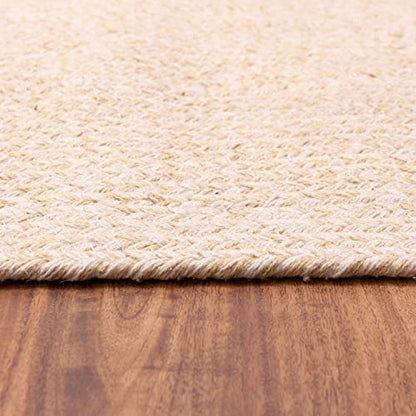 Super Area Rugs Farmhouse Braided Rug Cotton Kitchen Reversible Carpet, Yellow & White, 2' X 3' Rectangle - color: Yellow & White, size: 2' x 3' (Rectangular)