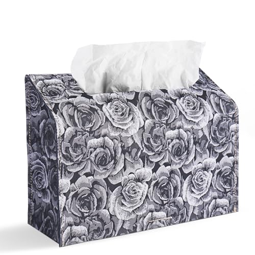 Leather Cover for Disposable Paper Hand Towel Box, Compatible with Kleenex Paper Hand Towel(1-3D Black Grey) - color: 1-3d Black Grey