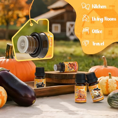 Soulorigin Fall Cozy Cabin Fragrance Oils Set, Essential Oil for Diffuser, Use for Soap Candle Making-Smoky Cedar Wood, Roasted Marshmallows, Autumn Leaves, Warm Flannel, Fireplace Time, Pumpkin Patch - color: Cozy Cabin