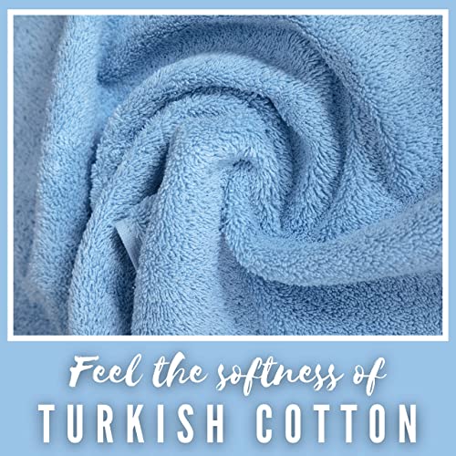 Personalized Towels, Hotel & Spa Quality, Super Soft, Highly Absorbent, Bathroom Sets, 100% Cotton Monogrammed towels 6 Piece Towel Set, Includes 2 Bath Towels, 2 Hand Towels, 2 Washcloths, Blue - color: Blue, size: 6 Piece Towel Set (Bath, Hand, Washclot
