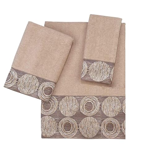 Avanti Linens - 3pc Towel Set, Soft & Absorbent Cotton Towels (Galaxy Collection, Linen) - color: Linen, size: 3-Piece Towels