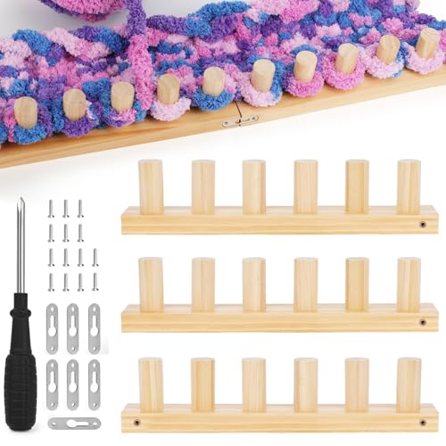 Aeelike Chunky Blankets Loom Kit for Knitting,No Need Hooks,Wooden 39 inch | Portable Adjustable Size, Detachable Modular Design,Wooden Weaving Frame for Thick Yarn,Affordable,Stress Relief Gift - size: 39 IN