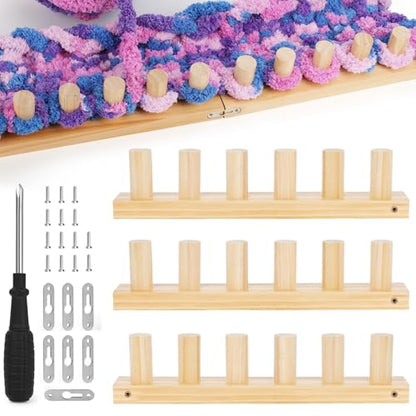 Aeelike Chunky Blankets Loom Kit for Knitting,No Need Hooks,Wooden 39 inch | Portable Adjustable Size, Detachable Modular Design,Wooden Weaving Frame for Thick Yarn,Affordable,Stress Relief Gift - size: 39 IN