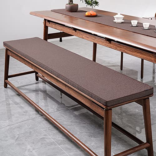 Customize Bench Cushion, Furniture Cushion, High Density Memory Foam, Linen Washable, Non-Slip Bench Pad for Shoe Bench Rack, Window, Piano, Dining (Custom Size, Dark Coffee) - color: Dark Coffee