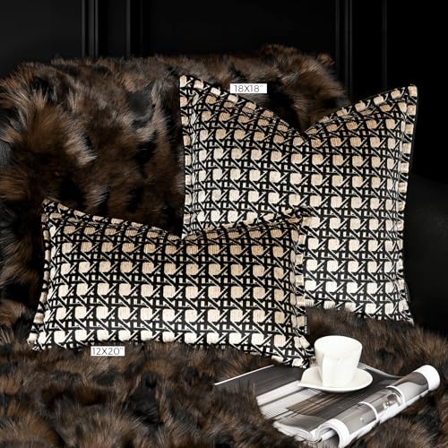 Velvet Lumbar Pillow Covers 12x20 inches, Luxury Gold Geometric Pattern Pillow Cover, Modern Luxury Rectangle Pillow Cushion Covers for Bed Couch Sofa Living Room Bedroom - color: Gem Rhombus, size: 20" x 12" (Pack of 1)