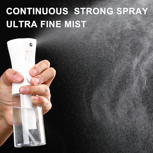 Spray Bottles For Hair, continuous spray bottle (200ml/6.8oz 2Pack) used for hair design, plants, cleaning, hair care and skin care, etc. – empty, reusable (Black&White) - color: Black&White