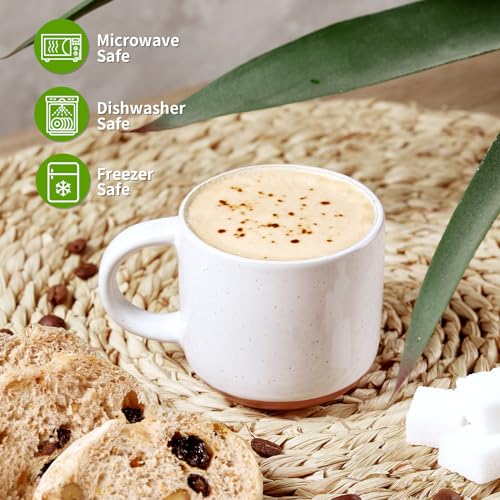Gencywe® Morandi Color Ceramic Mini Espresso Cups Set of 6, 5 oz Expresso Mugs with Handle,Porcelain Coffee Mugs Demitasse Cups, Modern Style Cups, Microwave Dishwasher Safe Suit for Espresso Machine