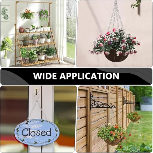 garini 6 Pack, 23 Inch Silver Hanging Baskets Chain, Hanging Chains with Hooks Flower Pot Chain Replacement Plant Hangers for Planters, Bird Feeders and Lanterns - color: Silver, size: 6P