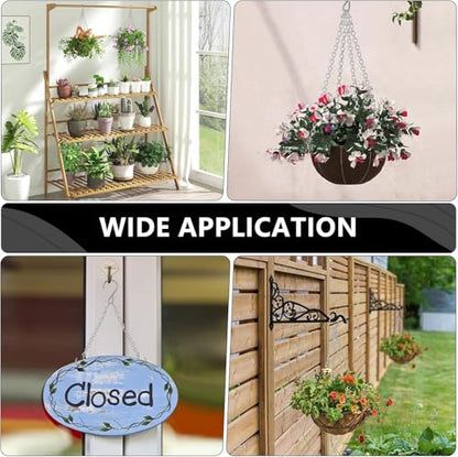 garini 6 Pack, 23 Inch Silver Hanging Baskets Chain, Hanging Chains with Hooks Flower Pot Chain Replacement Plant Hangers for Planters, Bird Feeders and Lanterns - color: Silver, size: 6P