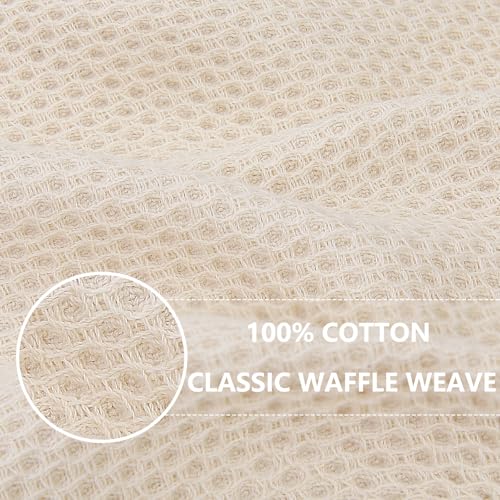 Homaxy 100% Cotton Waffle Weave Kitchen Dish Cloths, 7-Pack, Beige | 12 x 12 Inches, Ultra Soft Absorbent Dish Towels, Quick Drying Dish Rags with Hanging Loop - color: Beige, size: 12 X 12 - 7 Pack
