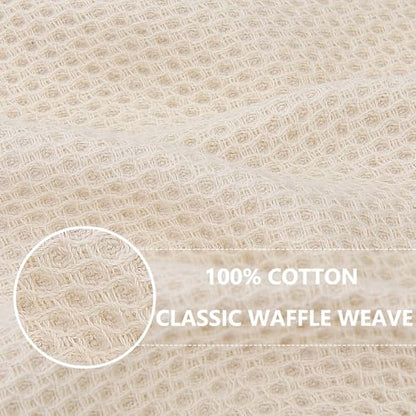 Homaxy 100% Cotton Waffle Weave Kitchen Dish Cloths, 7-Pack, Beige | 12 x 12 Inches, Ultra Soft Absorbent Dish Towels, Quick Drying Dish Rags with Hanging Loop - color: Beige, size: 12 X 12 - 7 Pack
