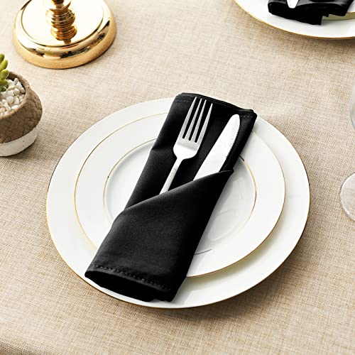 Set of 6 Cloth Napkins, 18 x 18 Inch, Soft Durable Washable Table Napkin, Ideal for Parties, Weddings and Dinners, Black - color: Black, size: 18" x 18" (Set of 6)