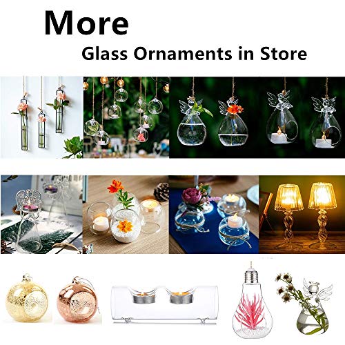 Sziqiqi Glass Guardian Angel Hanging Bud Vase, Plant Containers, 8Pcs | 3.5in, Clear Glass Tiny Hydroponic Vases for Cuttings, Bulk Planter for Home Decor, Bautizo Decorations, Room Ornaments, Gift