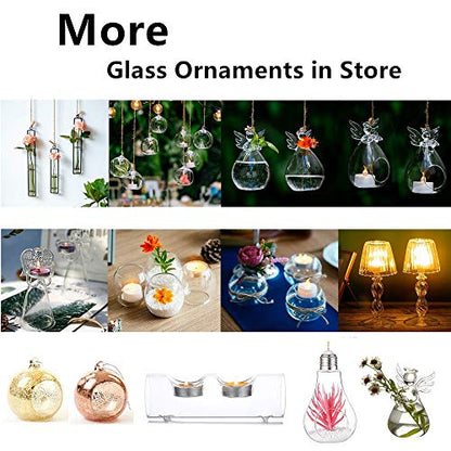 Sziqiqi Glass Guardian Angel Hanging Bud Vase, Plant Containers, 8Pcs | 3.5in, Clear Glass Tiny Hydroponic Vases for Cuttings, Bulk Planter for Home Decor, Bautizo Decorations, Room Ornaments, Gift