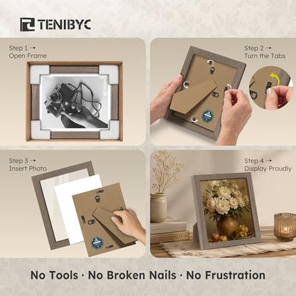 8.5x11 Walnut Picture Frame with HD Glass - 3pk, Natural Solid Wood Picture Poster Frame, Wall Gallery Frame - color: Walnut, size: 8.5 X 11, style: 3 Pack