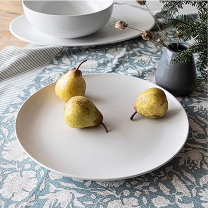 over&back Coupe Stoneware Serving Platter - Elegant 1-Piece Round Serving Platter to Complete Your Kitchen Set - 13.1" x 13.1" - Semi-Matte White - color: White, size: Round Platter