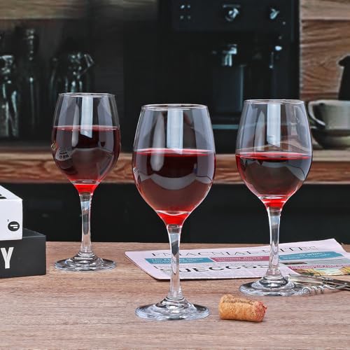 Wine Glasses Set of 12, 11 oz Clear Wine Glass Set | Red/White Wine Glasses, Pretty Gift Box, Birthday, Christmas, Party, Restaurant, Home Bar, Decorations