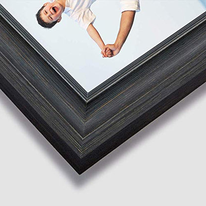 8x10 Picture Frames (3 Pack, Black) Rustic Photo Frame Set with Tempered glass for Wall Mount & Table Top Display - color: Black, size: 8x10