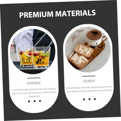 Mikinona Fruit Serving Platter Stainless Steel Dessert Serving Plate Desktop Fruit Tray for Snacks Cakes Nuts Candies Home Parties Weddings Picnics 11.02 X 7.87 X 1.37 in