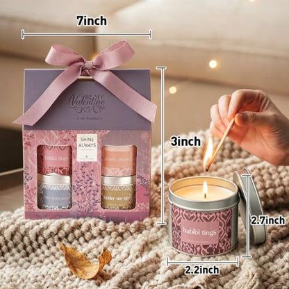 Scented Candles for Women, 4 Pcs Aromatherapy Candles with Natural Soy Wax | Candle Gift Set Long-Lasting Burn, Festive Fragrances for Christmas, Thanksgiving, Birthday & Holiday