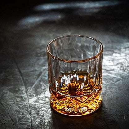 Whiskey Chilling Stones Gift Set - 6 Handcrafted Premium Granite Round Sipping Rocks - 2 Crystal Glass Tumblers - Hardwood Presentation & Storage Tray - Elegant Gold Foil Gift Box by R.O.C.K.S.