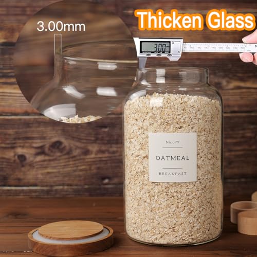 CZSZYGHBAO 2 PCS Large Glass Jar with Airtight Lid, Glass Food Storage Jars for Tea,Spice,Cereal, Egg,Flour,Coffee and More(98 FL OZ/2800 ml) - color: 2800ml