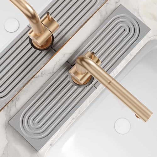Kitchen Sink Faucet Mat - 15.7in Diatomite Sink Protectors for Kitchen Sink, Stone Sink Splash Guard for Kitchen Counter Sink Accessories (Grey, 15.7'' x 3.9'') - color: Gray, size: 15.7" x 3.9"