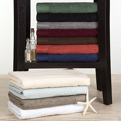 Lavish Home Ribbed 100% Cotton 10 Piece Towel Set - Seafoam - color: Seafoam, size: 27" x 54"