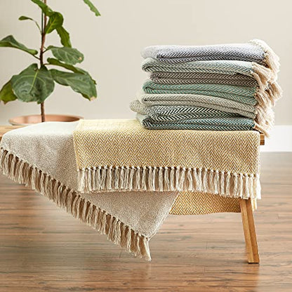 DII Chevron Throw Collection Handloomed Cotton, 50x60, Gray - color: Gray, size: 50x60"
