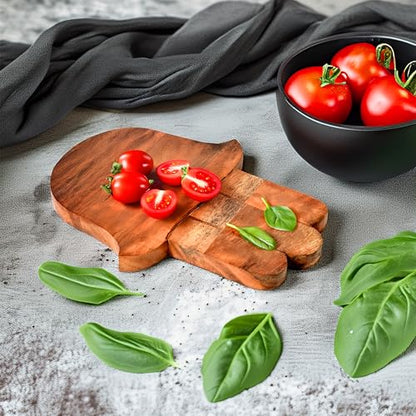 Sophia Art 100% Acacia Wooden Chopping Board, Butcher Block for Vegetables, Cafe and Restaurant, Serving Board,Charcuterie Board Cutting Board, Brown (Hasma Hand Board, 10"L x 13"W) - color: Hasma Hand Board, 10"L x 13"W