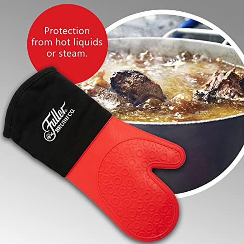 Fuller Brush Extra-Long Silicone Oven Gloves (2-Pack) – 14.5" Forearm Protection – Heat Resistant to 500°F – Non-Slip, Waterproof Oven Mitts for Baking, Cooking, BBQ & Grilling