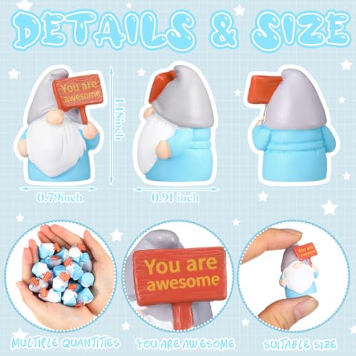 24 Pcs Mini Resin Gnomes Figurines Miniature Tiny Fairy Gnomes Figurines Inspirational Appreciation Gnome Statues with Motivational Word for Office Desk Table Employee Family Supplies(You Are Awesome) - color: Classic, style: You Are Awesome