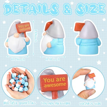 24 Pcs Mini Resin Gnomes Figurines Miniature Tiny Fairy Gnomes Figurines Inspirational Appreciation Gnome Statues with Motivational Word for Office Desk Table Employee Family Supplies(You Are Awesome) - color: Classic, style: You Are Awesome