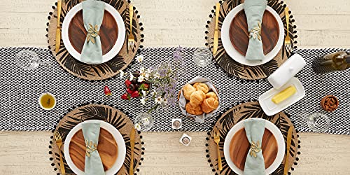 DII Woven Basics Collection 100% Cotton Knit Table Runner, 15x72, Black - color: Black, size: 15x72"