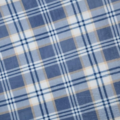 PU MEI Sherpa Blanket Queen Plaid Thick Bed Blanket, 80”*90” Super Soft Flannel Fuzzy Fleece Reversible Velvet Plush Warm Blanket for Couch (Blue White Check) - color: Blue White Check, size: 80"*90"