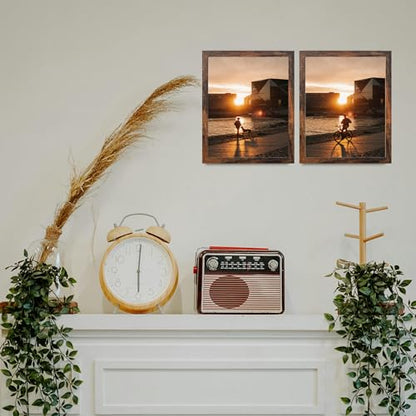 Wooden Brown 8x10 Picture Frame set of 4, Display 8x10 without Mat Wall Gallery Photo Frames