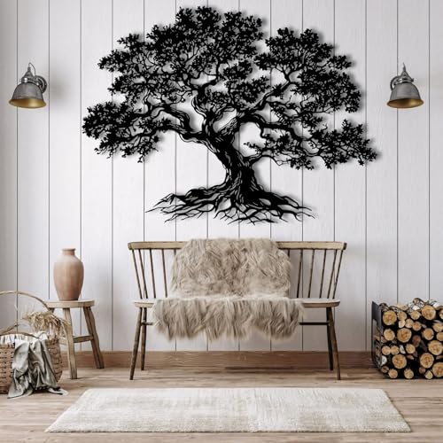 KingGenius Tree of Life Metal Wall Art,Metal Branch Art for Wall,Livingroom Decor (Black, 23.6"x17"/60x44cm, Metal Wall Art) - color: Black, size: 23.6"L x 17"W