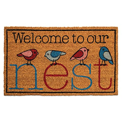 Notrax, Welcome Nest, Vinyl-Backed Natural Coir Doormat, 0.5" Thick Entry Mat for Indoor or Outdoor Use, 18"x30", C12 (C12S1830NW)