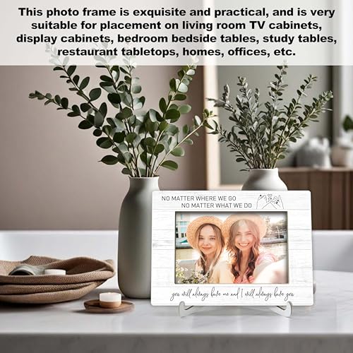 YSTEP Best Friend Photo Frame, Long Distance Friendship Gifts, No Matter Where We Go No Matter What We Do Gifts, Wood 4x6 Picture Frame for Desk Display-B03 - style: Style 2