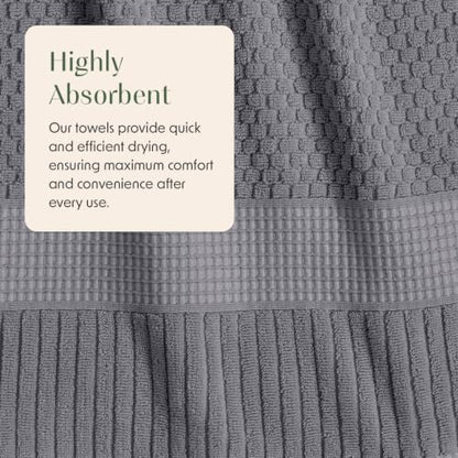 2 Pack Oversized Bath Towels 100% Cotton | Grey Towels | Oeko‑TEX Standard 100 | Soft & Absorbent, Quick‑Dry | Trinity Collection - Charcoal - color: Charcoal, size: Oversized Bath Towels (2 Pack)