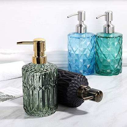 YunNasi Soap Dispenser with Pump, Refillable Liquid Hand Soap Dish Soap Dispensers for Bathroom Counter, Kitchen Sink (Green) | Liquid Hand Soap Dish Soap Dispensers for Bathroom Counter, Kitchen Sink, Green - color: Green