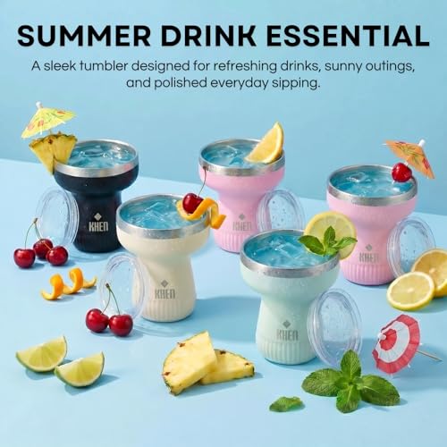 Double Wall Insulated Margarita Tumbler, Cocktail Cup Cherry Blossom, 16 oz | Keeps Drinks Cold 12+ Hours, Shatterproof, Portable, Travel Friendly Perfect for Margaritas, Martinis, Cocktails & Mix Drinks - color: Cherry Blossoms