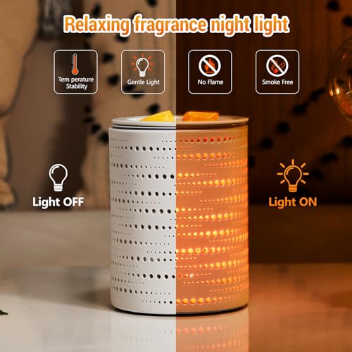 inrorans Wax Melt Warmer Ceramic Oil Burner with Timer Electric Candle Wax Melter with Led Coloful Changing Silicone Removeable Tray for Home Gifts-Sun Moon Galaxy - color: Sun Moon Galaxy